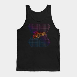 Retro galaxy space ship Tank Top